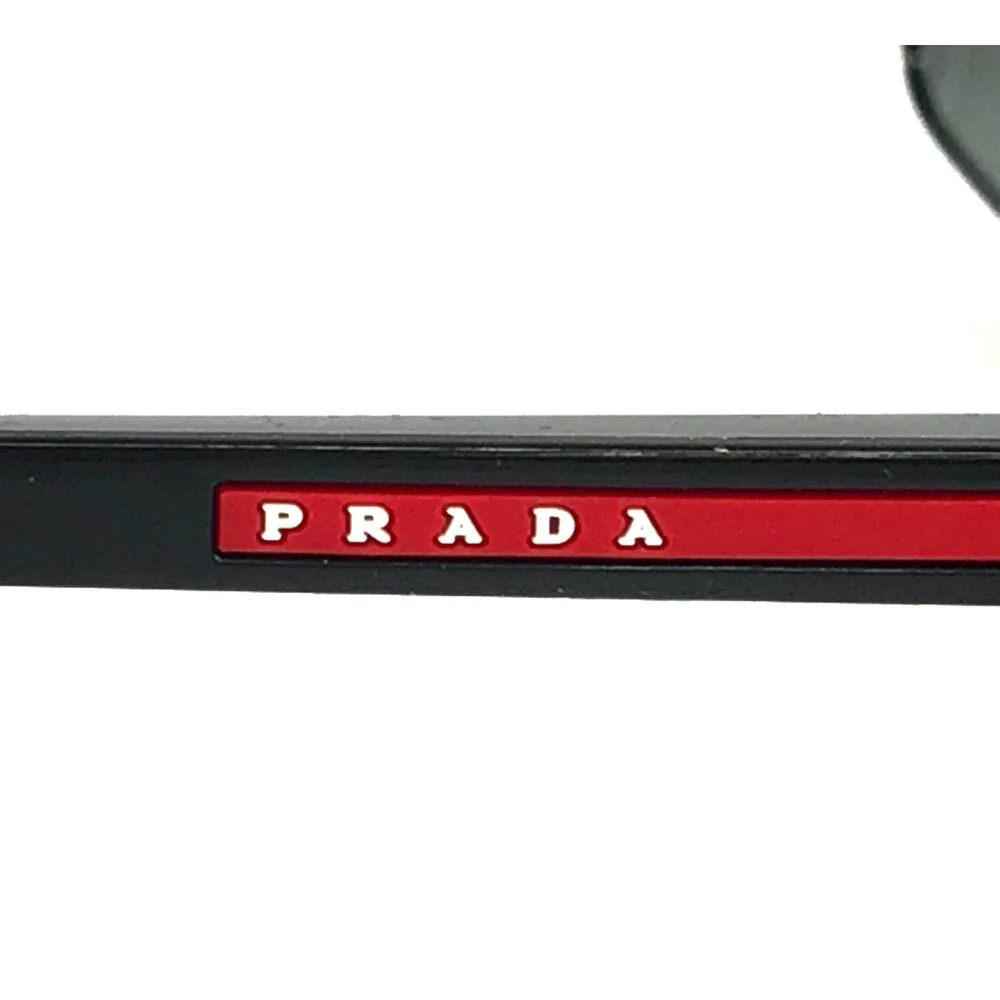 Prada Sunglasses SPSB54 5AV-41A Gunmetal Black Rectangle Frames with Gray Lenses
